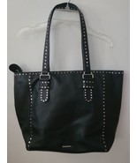 Rebecca Minkoff Black Leather Tote Bag with Chrome Silver Accent Studs - $72.57