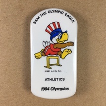 1984 Sam the Olympic Eagle Athletics LA 2.25&quot; Pinback Button Collector Souvenir - £7.99 GBP