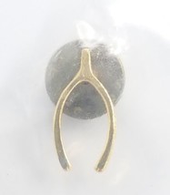 Vintage Wishbone Good Luck Lucky Gold Tone Metal Lapel Pin Tie Tack - £7.90 GBP