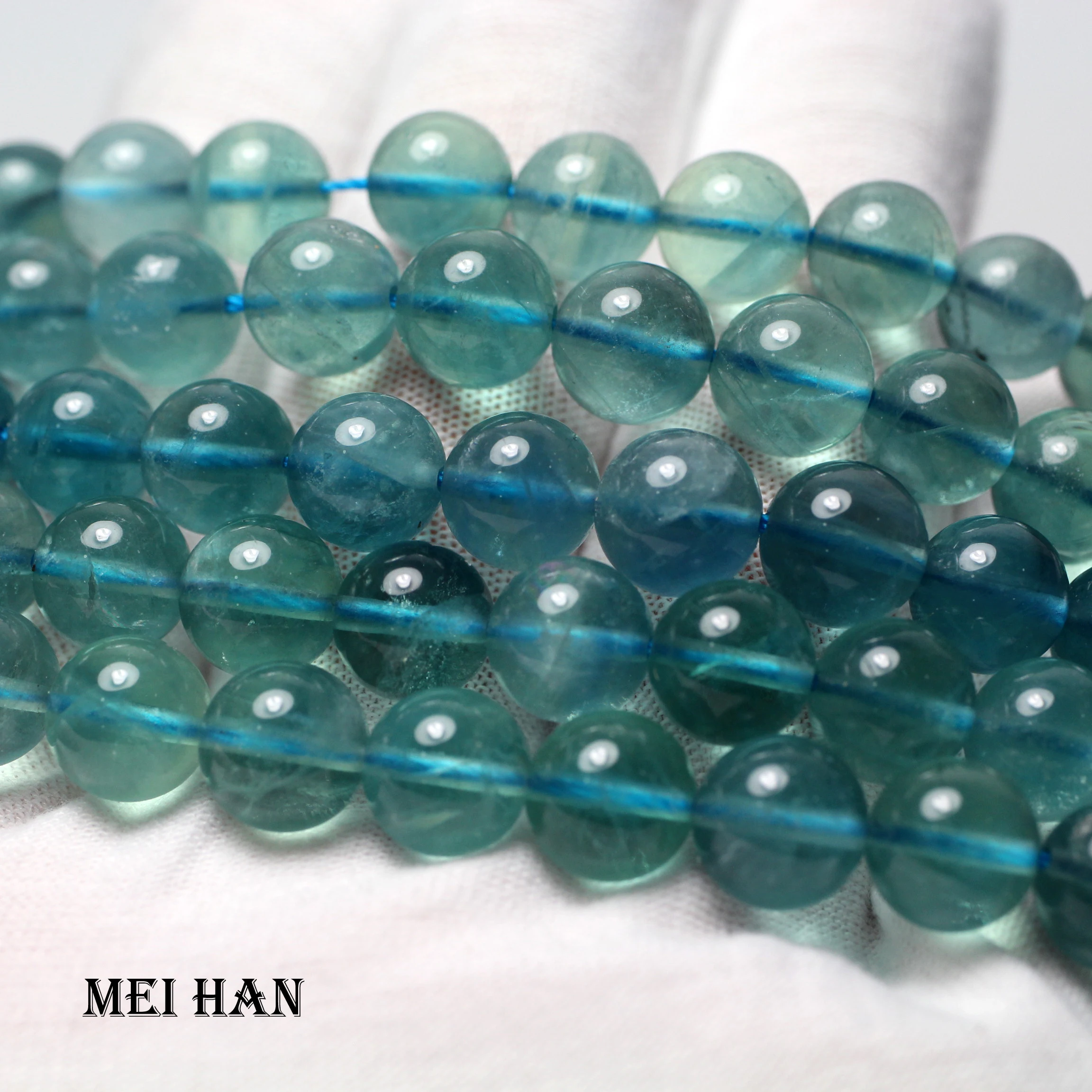 Meihan Freeshipping  A+ 6mm 8mm 10mm natural Blue Fluorite smooth round loose - £4.67 GBP