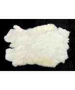 6 REAL NATURAL WHITE GENUINE RABBIT SKIN  hides fur pelt craft skins rab... - $47.99 CAD