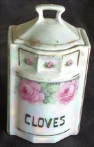 Beautiful Antique Porcelain Cloves Canister – Czechoslovakia – IRIDESCEN... - £15.57 GBP