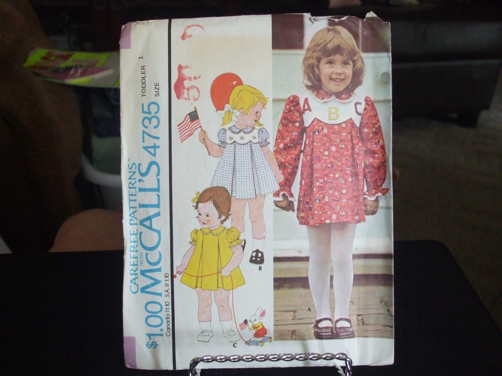 Primary image for McCall's 4735 Toddler Girl's Dress Pattern - Size 1 Chest 20 Waist 19 1/2