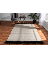 Lauro Ivory and Blue Handwoven Wool Blend Area Rug - $2,926.79 MXN