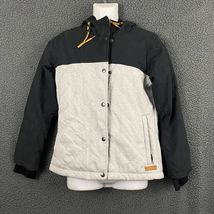 Body Glove Gray Black Lined Ski Jacket SMALL Insulated Hoodie Full Zip S... - $44.10