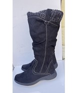 Puresole Amanda Boots Tall Women&#39;s Size 5 1/2 Suede Water-Resistant Black - $1,380.86 MXN