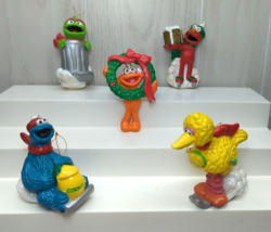 Sesame Street Christmas Tree Ornaments Cooke Monster Elmo Zoe Big Bird O... - £19.71 GBP