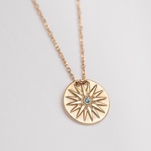 Vergina Star Necklace in 14K Gold,Vergina Sun Necklace, Sun of Vergina Pendant - $266.96