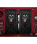 Goth Medusa Skull Curtains, Black Snakes, Gothic Home Decor, Window Drap... - £129.00 GBP