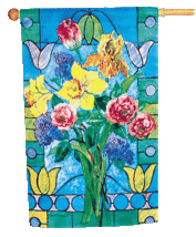 Stained Glass Bouquet Toland Art Banner - £18.79 GBP