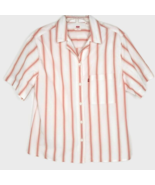 Levi&#39;s Womens Size M Shirt Short Sleeve Button Up V-Neck Stripe - £15.71 GBP