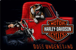 Dogs Understand Harley Davidson Motorcycle Metal Sign - £27.49 GBP