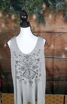 Torrid Shirt Size 1 US 1X Sleeveless  Stripe Embroidery Black &amp; White - £8.57 GBP