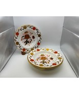 Set of 4 Royal Crown Derby Bone China ASIAN ROSE Rim Soup Bowls - €263,05 EUR