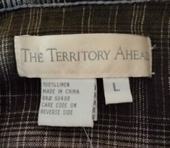 The Territory Ahead Shirt 100% Linen Short Sleeve Plaid Button Mens Size... - $39.55