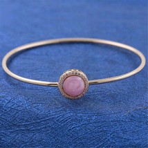 Valentine Release Rose Gold Rose™ Pink Swirl Bangle With Enamel Bangle Bracelet - £22.64 GBP+