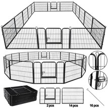 16 Panel Heavy Duty Metal Cage Crate Pet Dog Cat Fence Exercise Playpen ... - £138.48 GBP