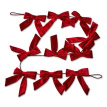 Velvet Bow Christmas Garland, Red, 6&#39;,  - $409.95 MXN