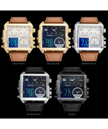BOAMIGO Dual Display Quartz Leather Wristband 3 Time Zone Watch FAST US ... - $35.00