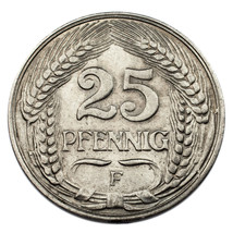 1909-F Allemand Empire 25 Pfennig Monnaie (Hors-Circulation État) Km #18 - $1,148.64 MXN