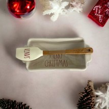 Rae Dunn  Merry Christmas Mini Loaf Pan Baking Dish w/ Spatula Santa Red... - $29.09