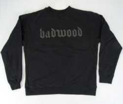 BADWOOD Los Angeles Black Sweatshirt Size L Graphic Double Sided Nat Wood - $37.00