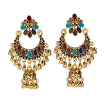  flower jhumka jhumki earrings for women boho ethnic gold color wedding earring jewelry thumb200