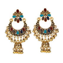 Vintage Indian Bollywood Flower Jhumka Jhumki Earrings - $10.00+