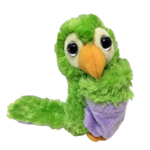 Wild Republic Plush Green Parrot Wrist Hugger Stuffed Animal 10&quot; with Tail - £6.14 GBP