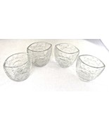 4 Vtg Christmas Candle Holder Indonesia Clear Pressed Molded Glass Cup R... - $6.65