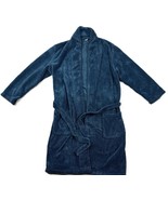 Perry Ellis Portfolio Men&#39;s Herringbone Textured Fleece Robe - Blue-O/S - $43.89 CAD