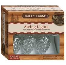 Pine Cone String Lights Mantle Camper Woodland Lodge Cabin Farmhouse Battery Op - £11.95 GBP