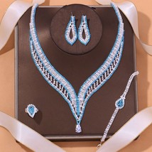 Stonefans Red Hollow Rhinestone Bride Jewelry Set for Women Crystal Water Drop W - £34.16 GBP
