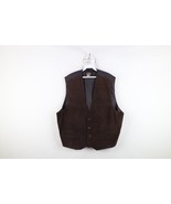 Vintage 90s Streetwear Mens XL Distressed Buckle Back Suede Leather Vest... - $1,111.12 MXN