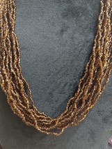 14 strands 20&quot; long each of Matte Avocado Chocolate Brown Seed Beads Nec... - $26.71