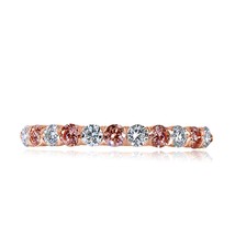 0.75 Karat Rund Kunstdiamanten Grown Diamant Ehering 14k Rose Gold (11 Steine) - £594.21 GBP