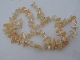 Vtg.81 Peices of  Pink &amp; Ivory  Mother Pearl Abalone Puka Shell for Restringing - £12.65 GBP