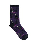MeMoi Halloween Themed Haunted House in the Night Purple Novelty Crew Sock - $18.80 CAD