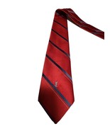 Yves Saint Laurent YSL Double Stripe Red Blue Mens Tie Necktie - £10.99 GBP