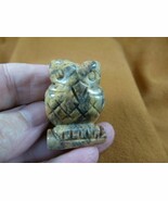Y-BIR-OW-591) Lace Agate OWL BIRD gemstone STONE figurine OWLS birds statue - $19.99