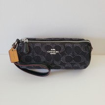 Coach CP258 Signature Denim Nolita Barrel Small Handbag Wristlet Clutch Black - £78.17 GBP