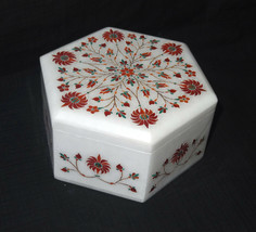 Jewelry Box Hakik Stone Semi Mosaic Inlaid Trinket Handmade Home Decor Gifts New - $258.44