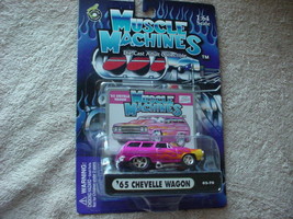 Muscle Machines '65 Chevelle Wagon PINK/FLAMES 02-70 Free Usa Shipping - $11.29