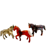 Lot of Three Die Cast Metal Miniature Horses Japan - $47.51