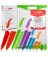 Eatneat 12 Piece Knife And Cutting Board Set: Premium Colorful Non-Stick - $39.92