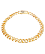22ct Gold Cuban Bracelet Curb Link Lightweight 7.5 Inches 6.8mm Wide - $60,826.03 MXN