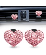 2Pcs Car Air Vent Clip Bling Crystal Heart Charms Car Air Vent Clips Car... - £11.07 GBP