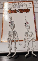 New Trick or Treat Fashion White Skelton Moveable Earrings New With Tags. - £6.65 GBP