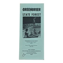 Greenbrier State Forest West Virginia Brochure and Map 1960s Vintage - £6.28 GBP