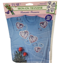 Rare Vintage 1994 Plaid Romantic Treasures 57645 Denim Hearts Iron On Tr... - £12.19 GBP